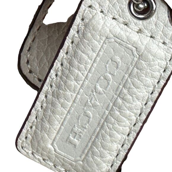 Coach White Pebble Leather Purple Lining Shoulder Bag with Handles F17165 - Picture 7 of 14